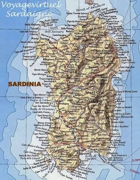 Carta in rilievo - Sardegna