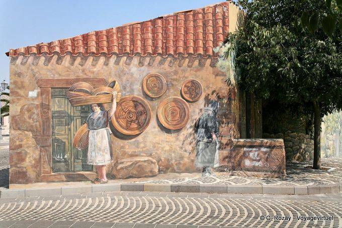 Tinnura, l'artigiano e la vecchia, murale - Sardegna
