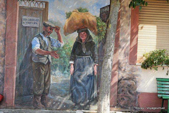 Tinnura, Benvennidos il contadino coppia, murale - Sardegna