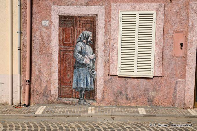 Tinnura, moglie di cinque, murale - Sardegna