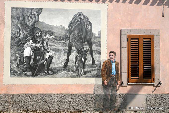 Tinnura, il Passe-Muraille e la sua antenata, murale - Sardegna