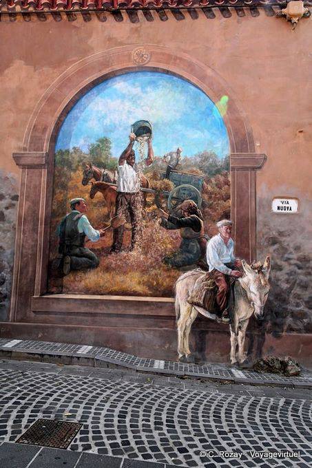 Tinnura, la separazione del grano e la zizzania, Via Nuova, murale - Sardegna