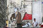 Orgosolo, contro i boss del governo, facciata affresco, Sardegna.