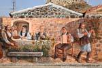 Tinnura, dopo cena musica, Via del Pane, murale, Sardegna.