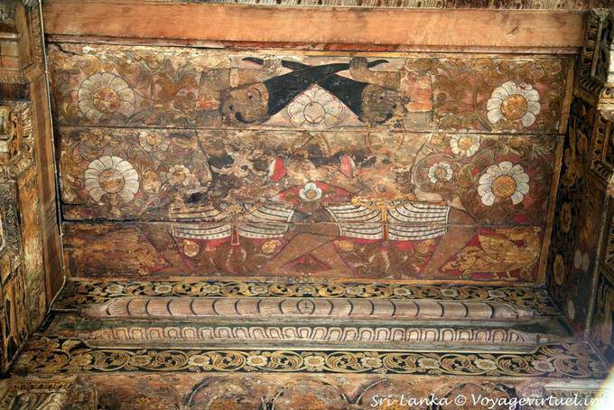 Pittura di astrologi, Vecchio tempio Dalada, Kandy - Ceylon Sri Lanka