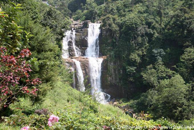 Doppia cascata in Ramboda, intorno a Nuwara Eliya - Ceylon Sri Lanka