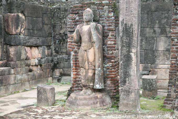 Buddha in piedi sulla terrazza del dente o Hatadage, Polonnaruwa - Ceylon Sri Lanka