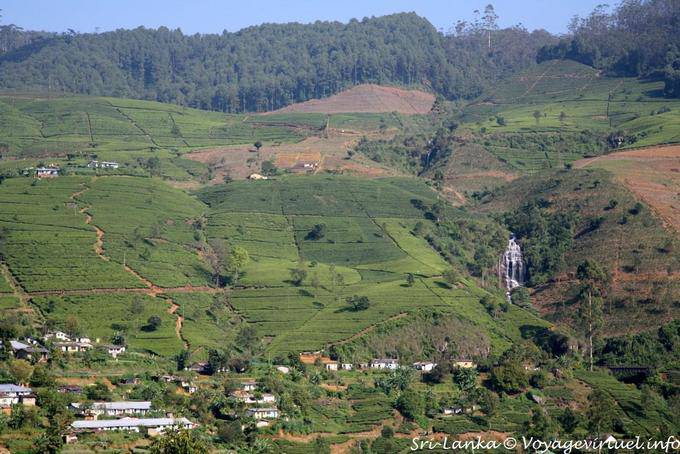 Panorama verso Talawakele e St Clair Cascate - Ceylon Sri Lanka