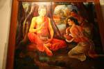 Pittura di una scena della vita di Buddha, Sri Dalada Maligawa, Kandy, Ceylon Sri Lanka.