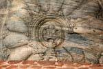 Decorazione cuscino Buddha disteso, Gal Vihara, Polonnaruwa, Ceylon Sri Lanka.