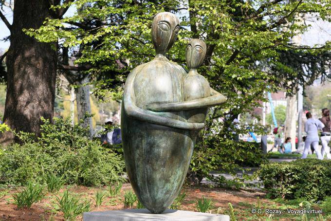 Bronzo Mother and Child Ouchy - La Svizzera