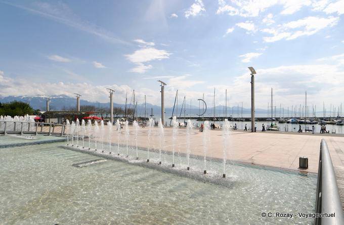 Il porto di getti d'acqua, Ouchy - La Svizzera
