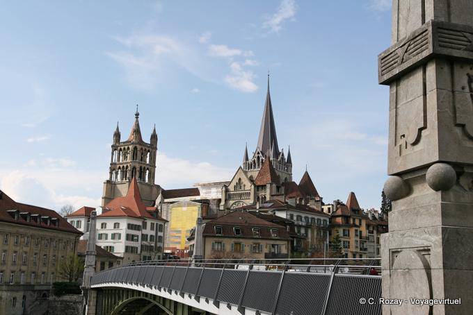 La vista della città da Charles Bridge lee Bessières, Losanna - La Svizzera