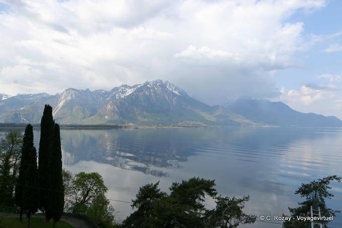 Lago di Ginevra dai fiori dock, Montreux - La Svizzera