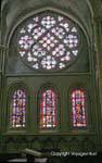 Rose finestra finestre e vetrate della cattedrale, Losanna, La Svizzera.