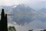 Neve e montagna a Lake Geneva, La Svizzera.