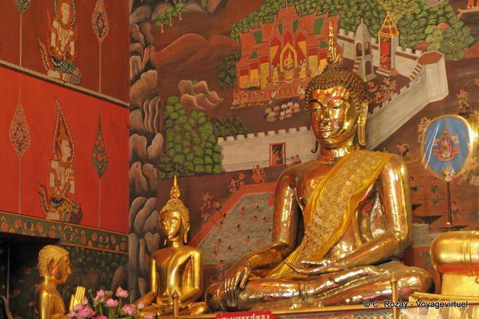 Castello dipinto Wat Choeng Phanan, Ayutthaya - La Tailandia