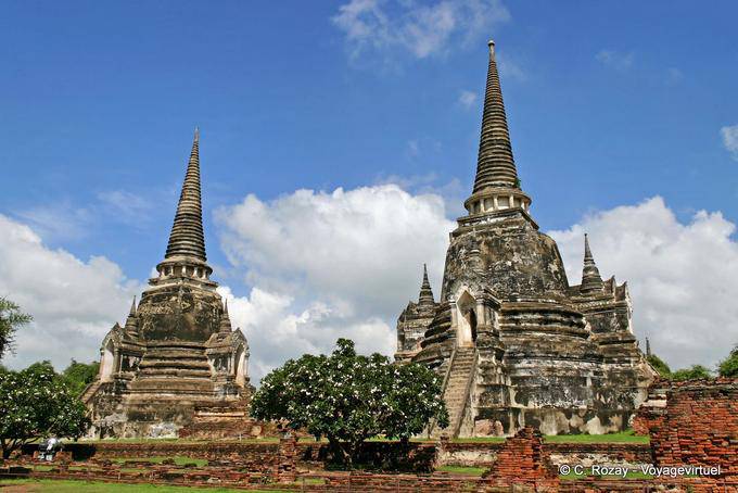 Panorama sul sito, Wat Phra Sri Samphet, Ayutthaya - La Tailandia