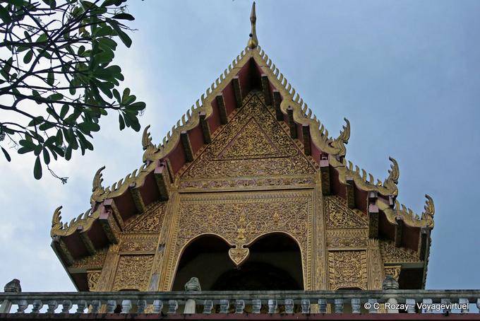Decorazione dettaglio Wat Phan Tao, Chiang Mai Tempio - La Tailandia