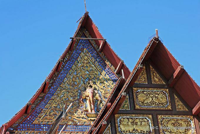 Ornamentali dettaglio Wat Kuan Kama, Chiang Mai Tempio - La Tailandia