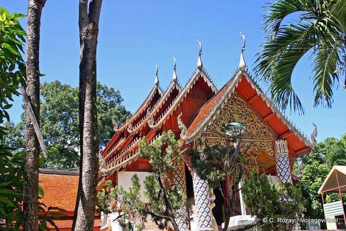 Il Chofahs, ornamento architettonico decorativo Thai, Chiang Mai Tempio - La Tailandia