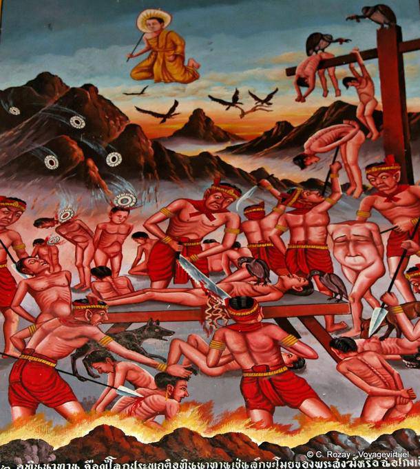 Pittura dell'Inferno, Wat Tung Yu, Chiang Mai - La Tailandia