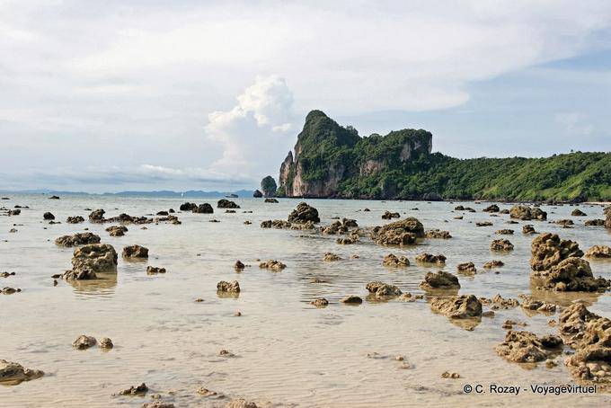Bassa marea sulla Hin Khom Beach, Koh Phi Phi - La Tailandia