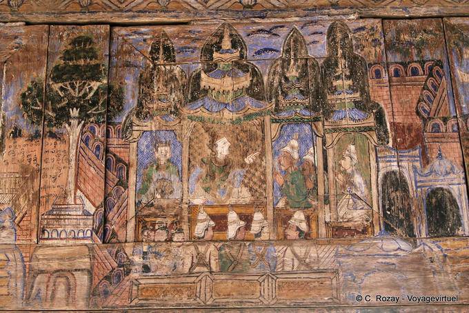 Murale di una vita precedente del Buddha, Wat Phra That Lampang Luang - La Tailandia