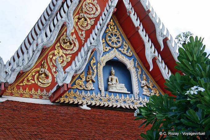 Particolare del tempio, Phitsanulok - La Tailandia
