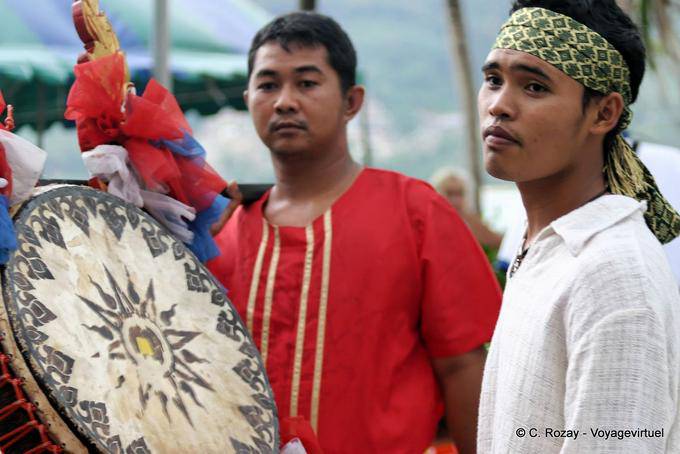 Tamburo decorato Festival Patong, Phuket - La Tailandia
