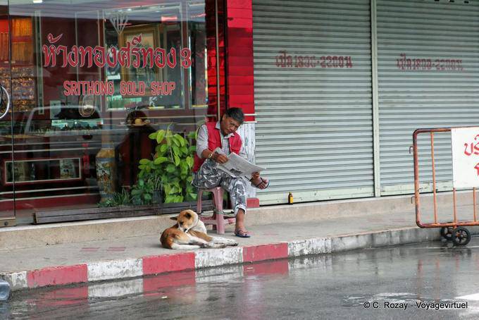 Leggere il giornale, Phuket Town Gypsy - La Tailandia