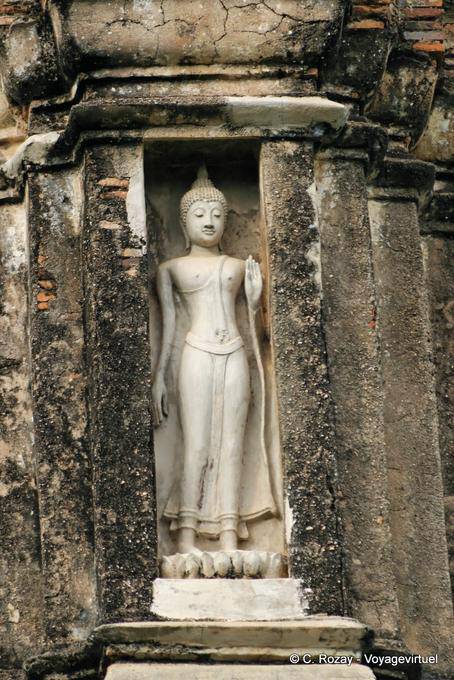 Buddha nicchia, Sukhothai, Wat Mahathat - La Tailandia