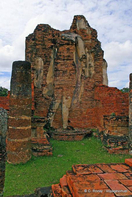 Colore rovine laterite, Sukhothai, il Wat Phra Pai Luang - La Tailandia
