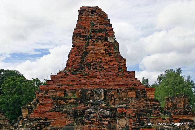 Disintegrazione Stupa, Sukhothai, Wat Phra Pai Luang - La Tailandia