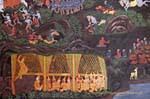 Murale, Wat Choeng Phanan, Ayutthaya, La Tailandia.