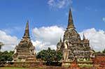 Panorama sul sito, Wat Phra Sri Samphet, Ayutthaya, La Tailandia.