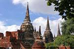 Inanellati frecce chedi, Wat Phra Sri Samphet, Ayutthaya, La Tailandia.