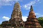 Khmer Prang e stile Sukhothai chedi, Wat Raj Burana, Ayutthaya, La Tailandia.