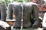 Ayutthaya, Wat Raj Burana, busto dimezzato, La Tailandia.