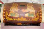 Pittura sul tamburo del tempio Wat Yai Chai Mongkol, Ayutthaya, La Tailandia.