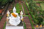 Orazione nell'orto, Wat Yai Chai Mongkol, Ayutthaya, La Tailandia.