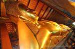 Testa china del Buddha sdraiato, Wat Pho, Bangkok, La Tailandia.