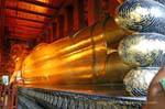 Bangkok, Wat Pho, Buddha disteso, lungo 46 metri e alto 15 metri, La Tailandia.