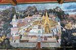 Pittura del Palazzo, Wat Phra Kaew, Bangkok, La Tailandia.