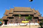 Legno Wiharn Wat Phan Tao di Chiang Mai Tempio, La Tailandia.
