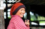 La donna nel cappello, Chiang Mai, La Tailandia.