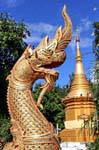 Testa Naga, Wat Doi Suthep, Chiang Mai, La Tailandia.