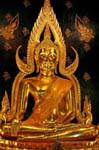 Phra Buddha Chinnarat primo piano (พระพุทธ ชิน ราช), il Wat Phra Sri Rattana Mahathat, Phitsanulok, La Tailandia.