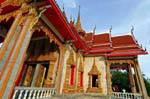 Vista laterale Wat Chalong, Phuket, La Tailandia.