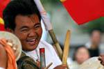 Ridere musicista Festival Patong, Phuket, La Tailandia.